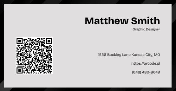 business card with qr code, large qr code, long url